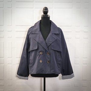 Maison Jules Cropped Trench Coat, X-Large